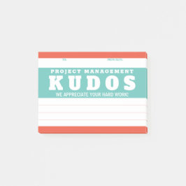 Auszeichnung für das Projektmanagement von Kudos Post-it Klebezettel