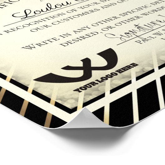 Auszeichnung für ehrenamtlich tätige Mitarbeiter Poster (Ecke)