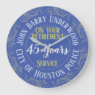 Auszeichnung für Polizeischutz mit Jahren Große Wanduhr