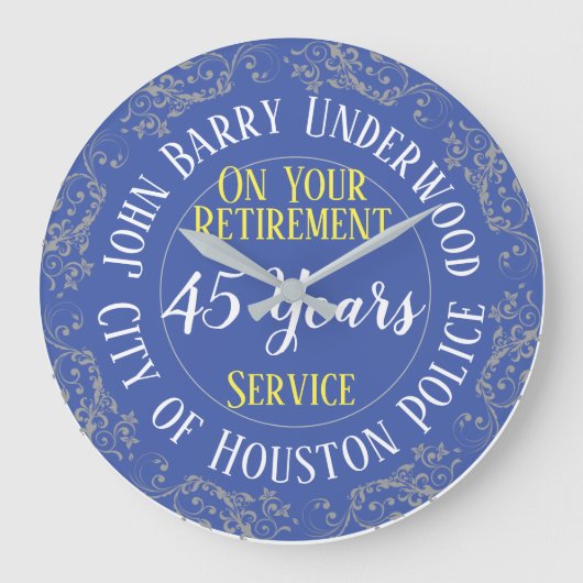 Auszeichnung für Polizeischutz mit Jahren Große Wanduhr (Vorderseite)
