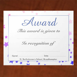 Auszeichnung für Schulleistungen Notizblock