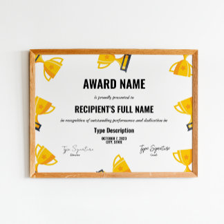 Auszeichnung für Sport Excellence mit Trophäe Poster