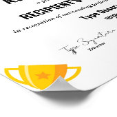 Auszeichnung für Sport Excellence mit Trophäe Poster (Ecke)