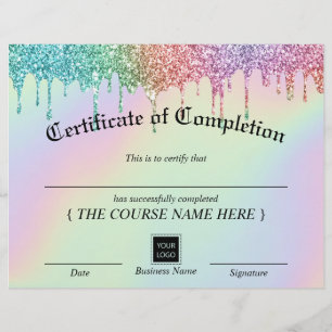 Auszeichnung "Holographic Tropfens Certificate of