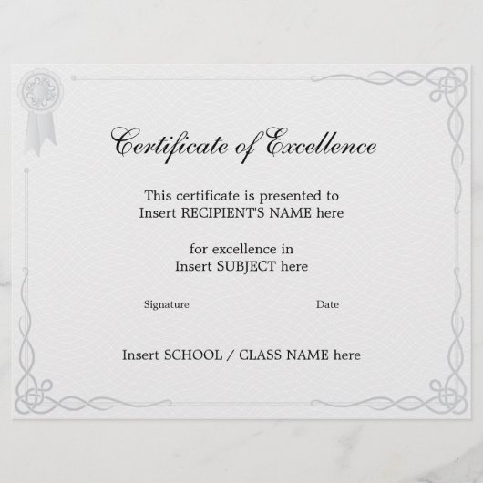 AUSZEICHNUNGSBESCHEINIGUNG FLYER (Vorne)