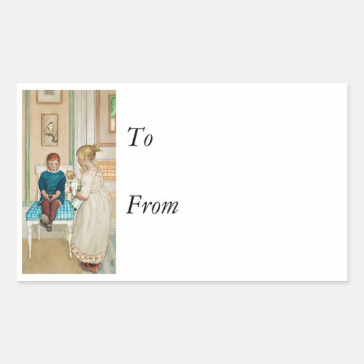 Auszeit in der Ecke Rechteckiger Aufkleber (Vorderseite)