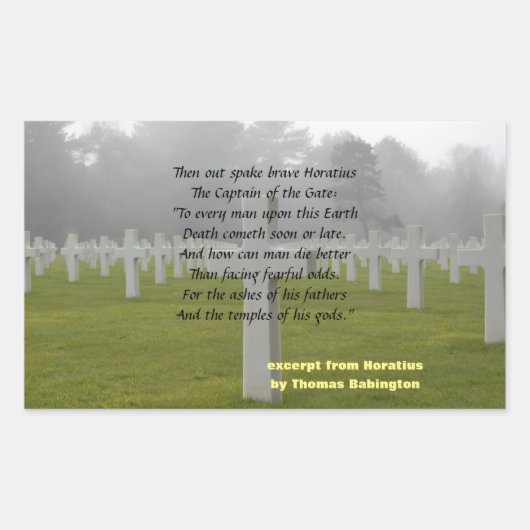 Auszug aus Horatius Rechteckiger Aufkleber (Vorderseite)