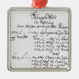 Auszug von der Gehaltszahlung J.S. Bachs Silbernes Ornament