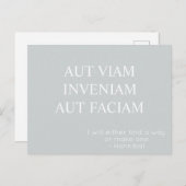 Aut Viam Inveniam Aut Faciam Postcard - Grau Postkarte (Vorne/Hinten)