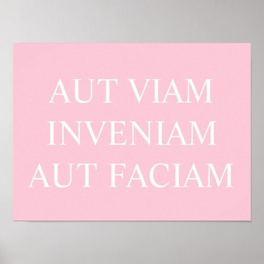 Aut Viam Inveniam Aut Faciam Print - Rosa Poster (Vorne)