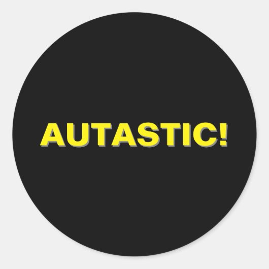 AUTASTISCH! Autismus Neurodivergenz Runder Aufkleber (Vorderseite)