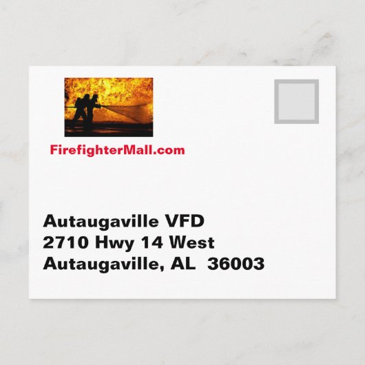 Autaugaville VFD Postkarte (Rückseite)