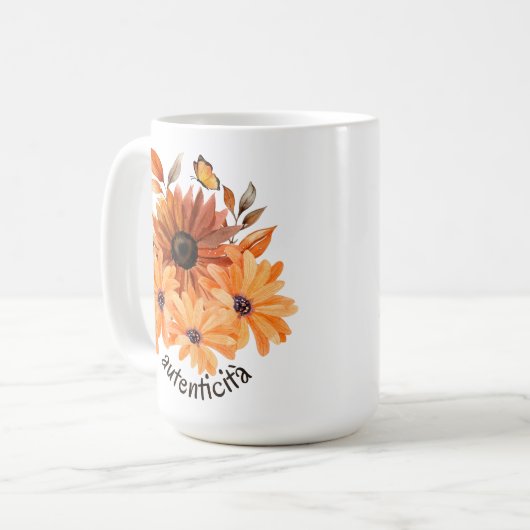 Autenticità tazza ("Authentizität" auf Italienisch Kaffeetasse (Vorderseite Links)