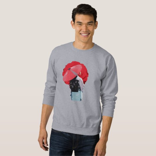 Autêntico Vermelho Constrastante Japonesa Clássica Sweatshirt (Vorne ganz)