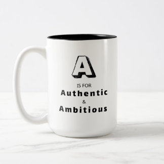 Authentic A - Personalisiertes Luxuslob Zweifarbige Tasse