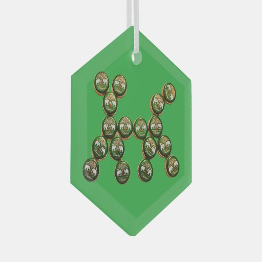 🐶 Authentic Chang Beer Cap Dog Ornament Aus Glas (Vorderseite Rechts)