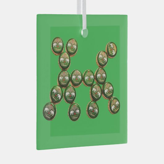 🐶 Authentic Chang Beer Cap Dog Ornament Aus Glas (Vorderseite Rechts)