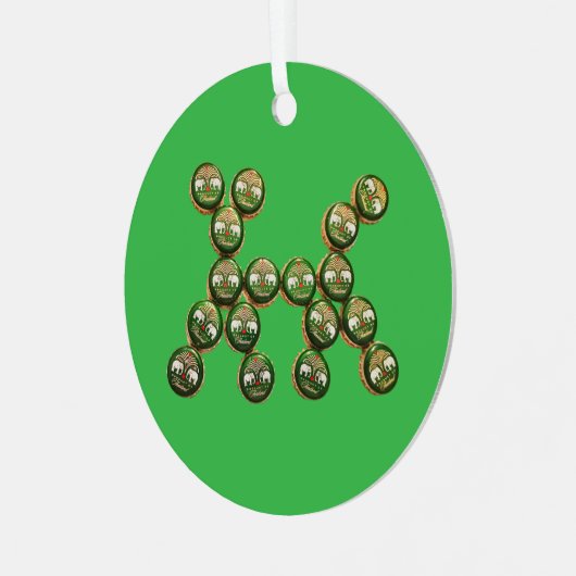 🐶 Authentic Chang Beer Cap Dog Ornament Aus Metall (Vorderseite links)