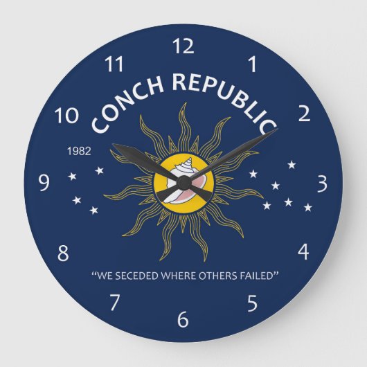Authentic Conch Republic AVOID FAKES Große Wanduhr (Vorderseite)