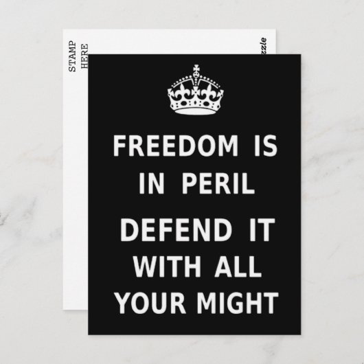 Authentic Freedom Is in Peril Best Price Custom Postkarte (Vorne/Hinten)