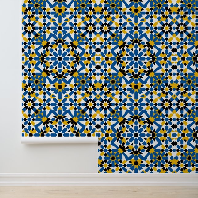 Authentic Moroccan Zellij Arabesque Geometric  Tapete (Anwendung)