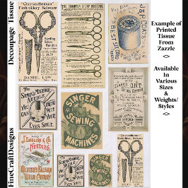 Authentic Vintage Sewing Adverts ES1 Decoupage Seidenpapier