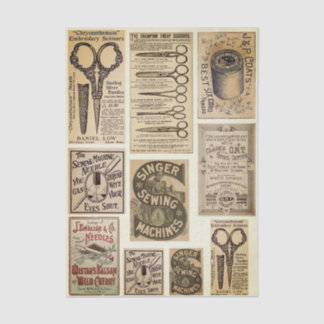 Authentic Vintage Sewing Adverts ES2 Decoupage Seidenpapier