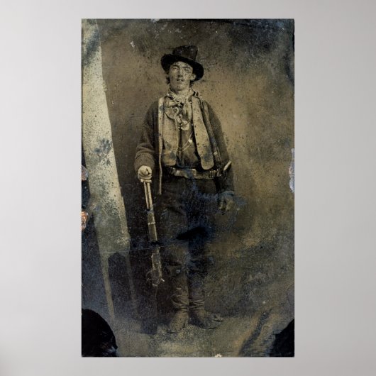 Authentifiziertes Portrait von Billy the Kid (1880 Poster (Vorne)