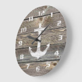 Authentisch aussehendes Holz rustikale Anker nauti Große Wanduhr (Winkel)