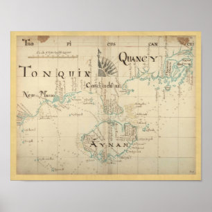 Authentische 1690 Pirate Map Poster