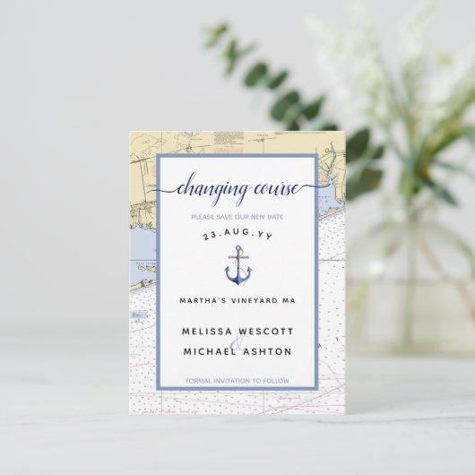 Authentische Abbildung Ändern des Datums Ankündigungspostkarte (Stehend Vorderseite)