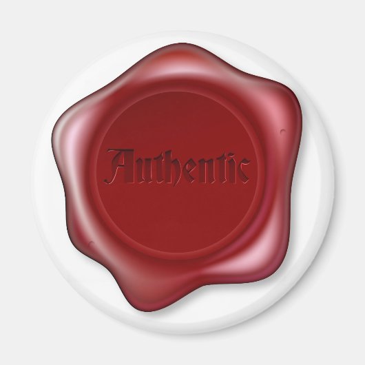 Authentische Abbildung des Siegels mit rotem Wachs Magnet (Vorne)