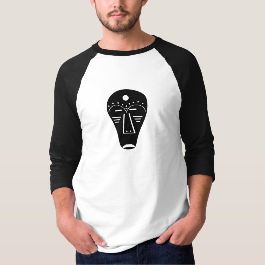 Authentische aborigine-abstrakte Maske T-Shirt (Vorderseite)