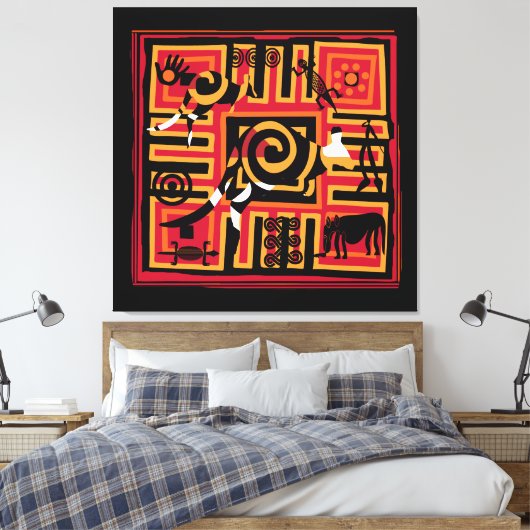 Authentische Aborigine-Kunst Leinwanddruck (Insitu (Schlafzimmer))