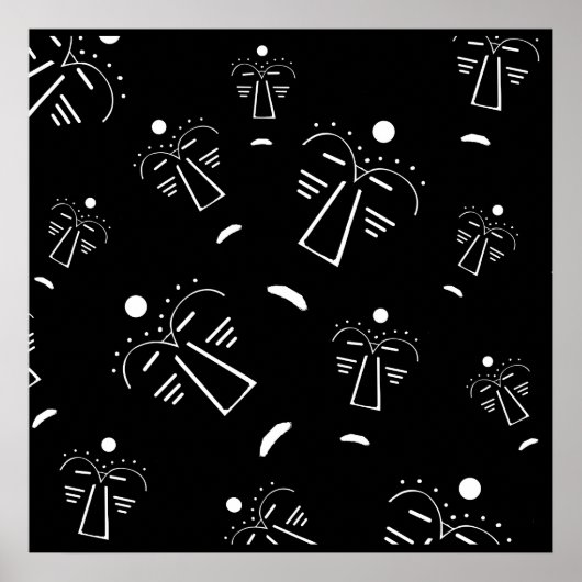 Authentische abstrakte Aborigines-Maske Poster (Vorne)