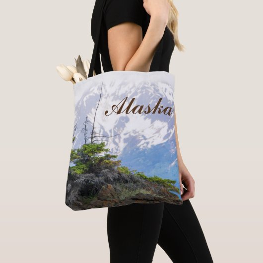 Authentische Alaska-Geschenkartikel - Alaska-Berge Tasche (Von Nahem)