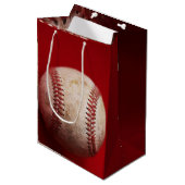 Authentische Baseball-Foto-Geschenktasche Mittlere Geschenktüte (Vorderseite Schrägansicht)