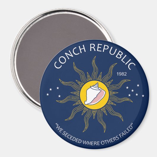 Authentische Conch Republic AVOID-FAKE Magnet (Vorderseite/Rückseite)