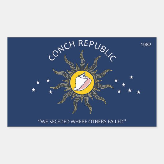 Authentische Conch Republic AVOID-FAKE Rechteckiger Aufkleber (Vorderseite)
