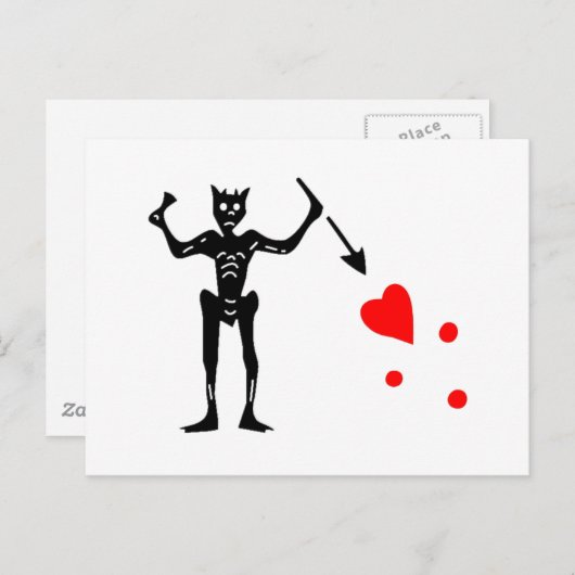 Authentische Flagge für den Blackbeard Postkarte (Vorne/Hinten)