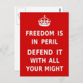 Authentische Freiheit ist in Gefahr Original Rot Postkarte (Vorne/Hinten)