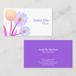 Authentische handgezeichnete Blume Aquarell Visitenkarte