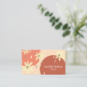 Authentische handgezeichnete Blume | Pastell Visitenkarte (Stehend Vorderseite)