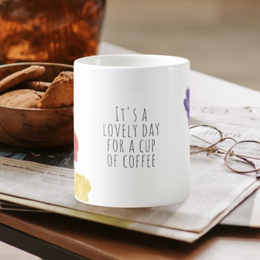 Authentische, handgezogene Blume Kaffeetasse