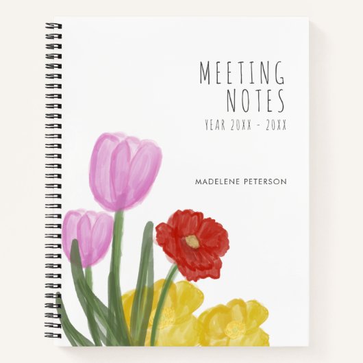 Authentische, handgezogene Blume Notizblock (Vorderseite)