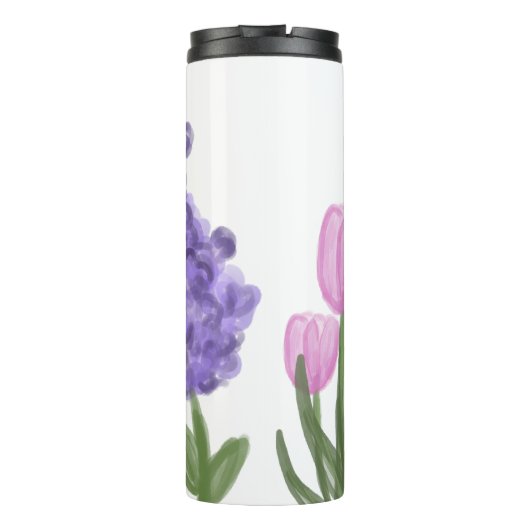 Authentische, handgezogene Blume Thermosbecher (Rückseite)