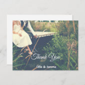 Authentische Hochzeit Vielen Dank Postkarte (Vorne/Hinten)