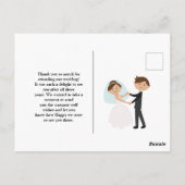 Authentische Hochzeit Vielen Dank Postkarte (Rückseite)
