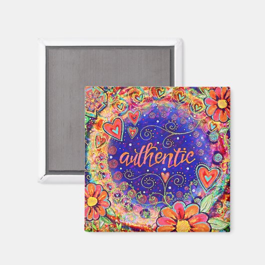 Authentische Hübsche Fun Floral Moderne Inspirivit Magnet (Vorderseite/Rückseite)