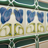 Authentische Jugendstil John Barratt Majolica Flor Fliese